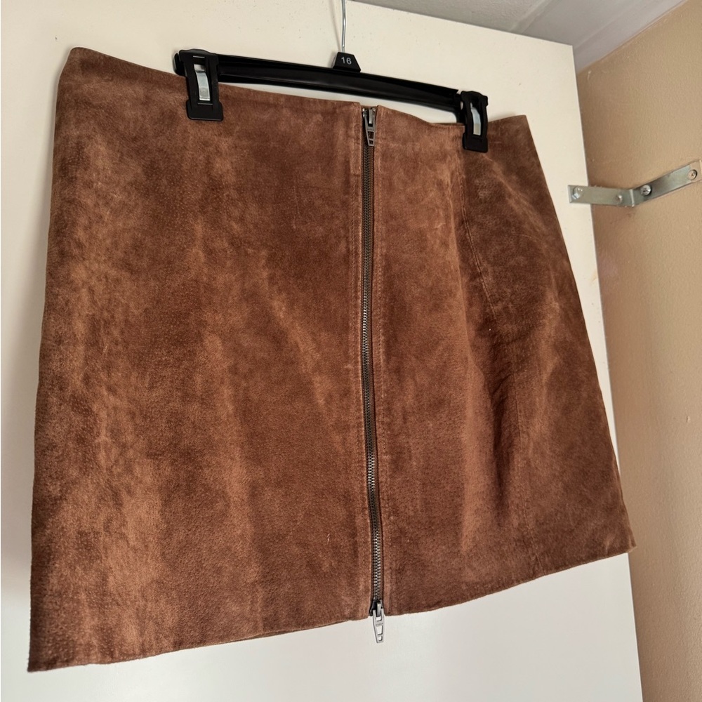 Blank NYC Brown A-Line Mini Skirt